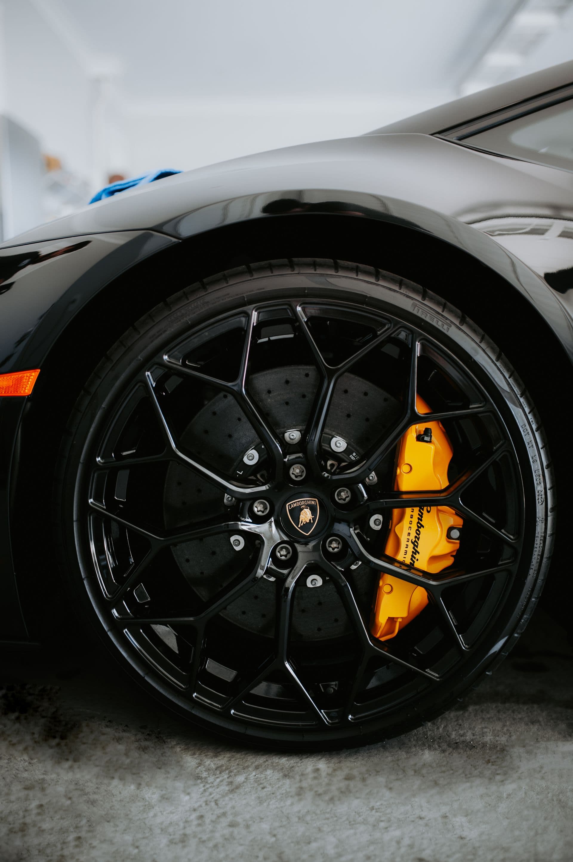 Brake disc and caliper during replacement